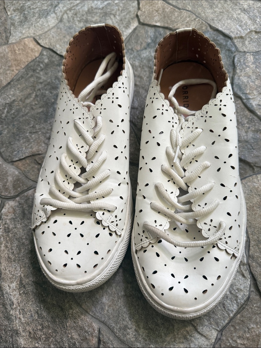 Torrid White Laser-Cut Lace-Up Sneakers